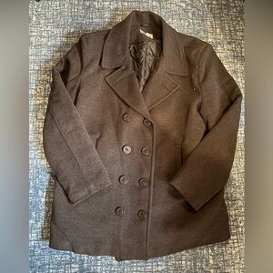 Mexx charcoal Grey Pea Coat - winter jacket - XXL